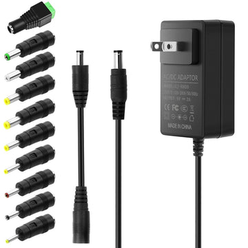 9V 2A Power Adapter DC 9V Power Cord Universal Power Supply AC 100-240V to DC 9 Volt 2 Amp 2000mA 1500mA 1000mA Adapter with 5.5x2.5mm&More 10 Tips for Speaker Cooling Fan Security Cameras