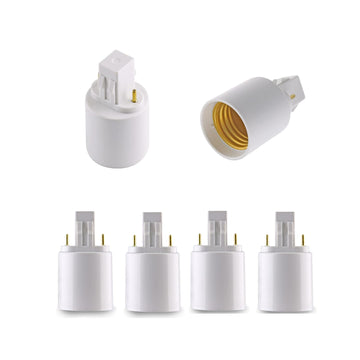 YiiSeeJo 4 Pcs E-Simpo Gx23 to E26/E27 Socket Adapter, 2 Pin Bulb Base Converter LED Accessories, Light Bulb Sockets