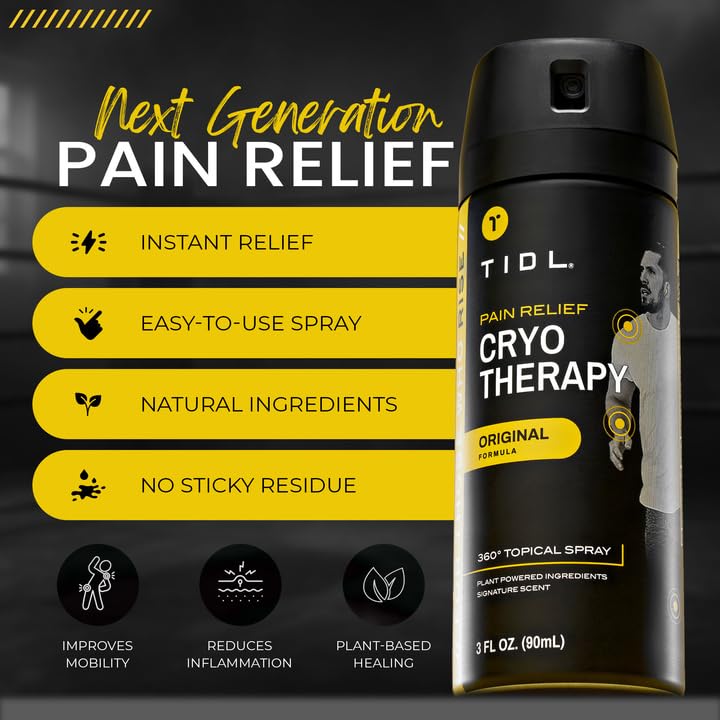 TIDL Cryotherapy Instant Cooling Topical Pain Relief Spray, 3 fl oz