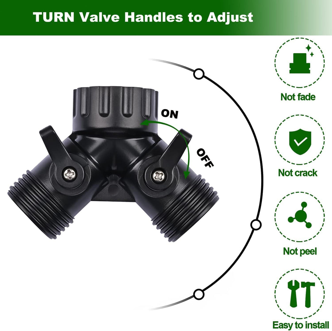 1/4 Inch Drip Irrigation Tubing to Faucet Hose 2 Way Y Splitter