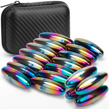 Rattle Snakes Magnetic Eggs, Fidget Toy Hematite Magnet for Adults, Fridge Magnets Oval Rocks for Refrigerator, Small Gadget,Desk Toy for Ferrite Putty(24PCS)