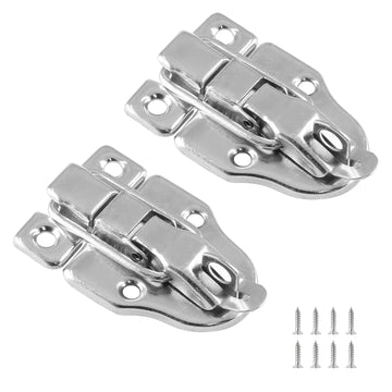 Zorfeter 2Pcs Modern Silver Duckbilled Hasp Clasp Latch Lock