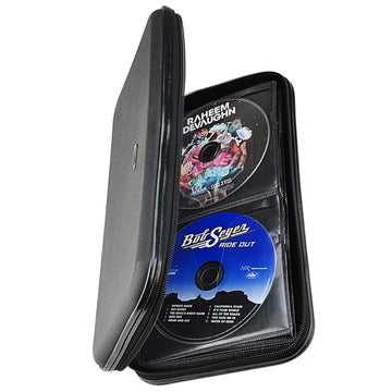 XiongYe CD Case, 72 Capacity Heavy Duty Wallet, DVD Holder for Car, Hard Shell Sturdy case, VCD Disk Holder, Disc Binder, Booklet, Protective Blu-ray Wallet (72 Capacity,Black)