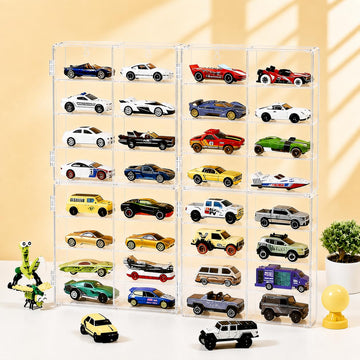 4-Pack 1/64 Model Car Display Case for Hot Wheels, Matchbox, Diecast Cars