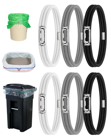 Trash Can Bands Fits 4-33 Gallon Cans, Slide Lock Garbage Can Rubber Bands