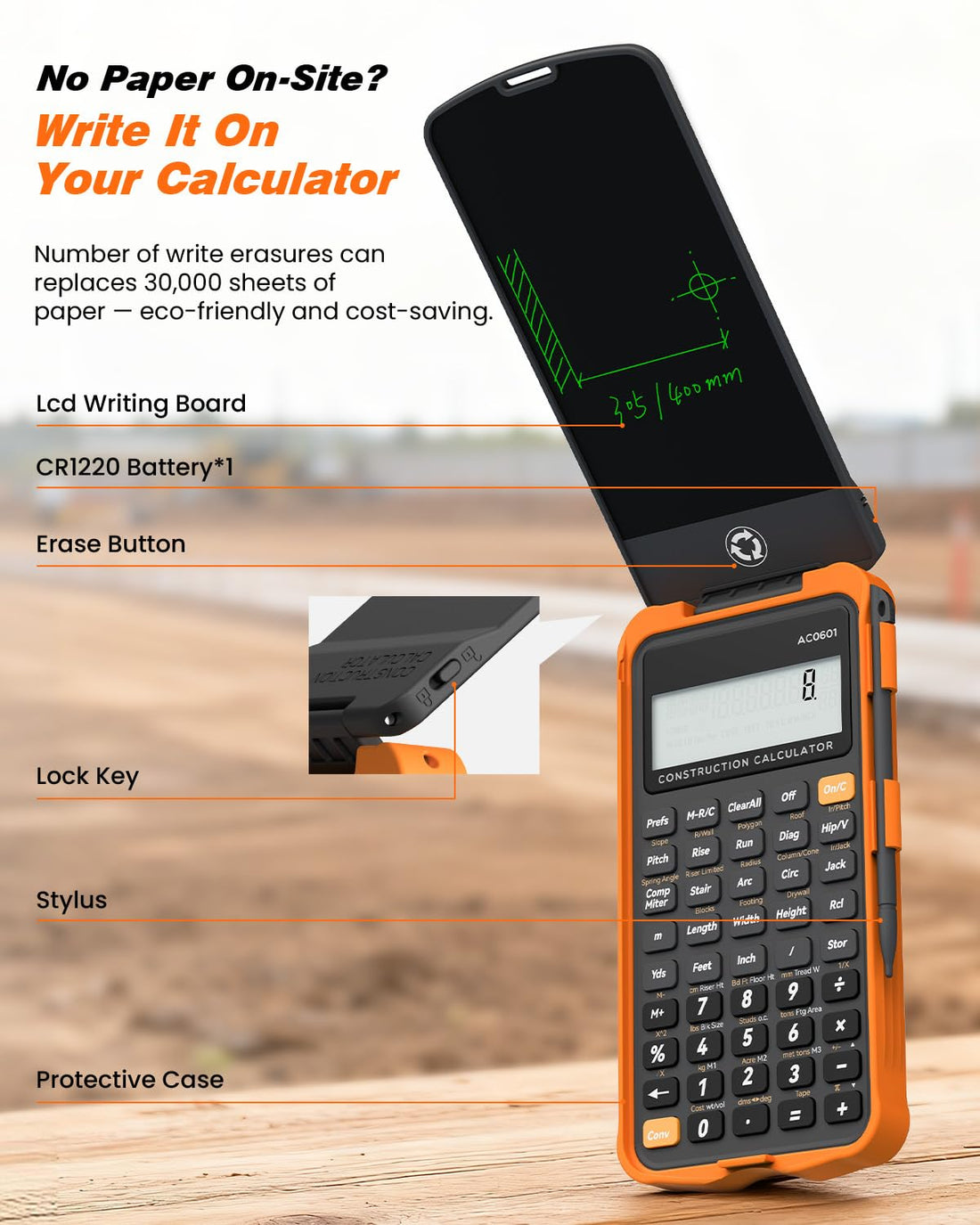 ROATEE Construction Calculator with Writing Tablet Industrial & Scientific