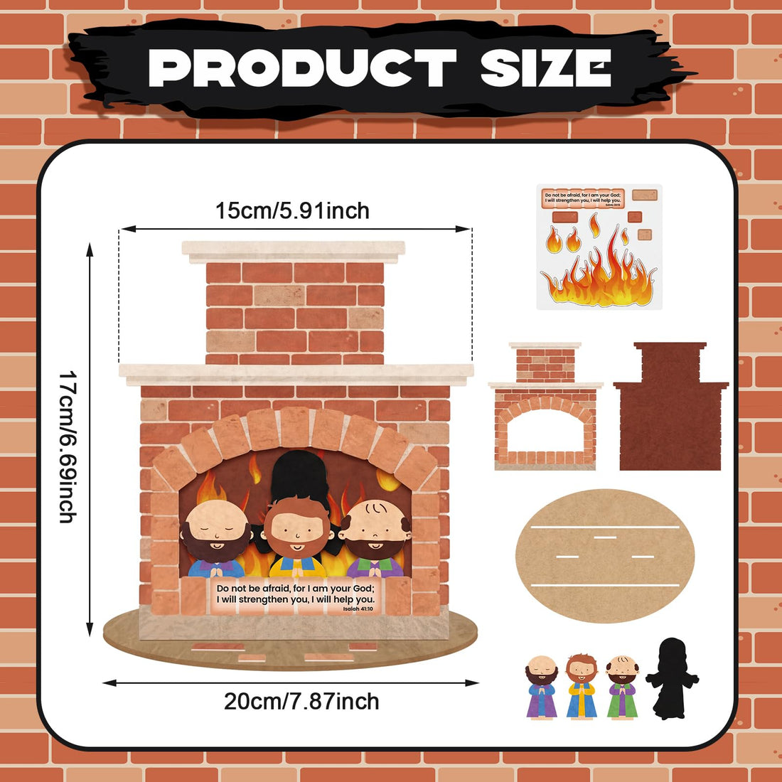 Gilprop 24 Sets 3D Fiery Furnace Craft Kits Fiery Furnace Bible Craft