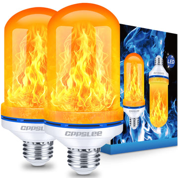 CPPSLEE Upgraded Flame Light Bulbs, 4 Modes Flickering Light Bulbs, E26 Base Fire Flame Bulb for Halloween Decorations Outdoor, Christmas Lights Patio Indoor Home Decor (Yellow, 2 Pack)