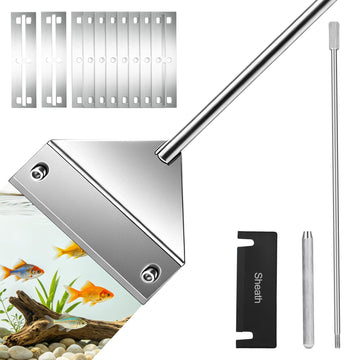 Ymiueip 25 in Algae Scraper for Glass Aquariums - with Sheath, 10 Blades