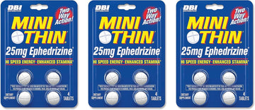 Mini Thin DBI Distribution Two Way Action 25mg Ephedrizine - 4 Count Blister - 3 Pack