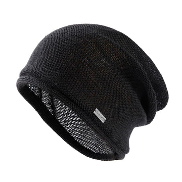 TOP-EX Lightweight Summer Slouchy Beanie for Men Women, Black XL/XXL