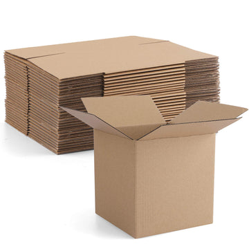 Eupako 4x4x4" Cardboard Box Mailers 25 Pack Brown Cube Corrugated Small Shipping Boxes for Mailing