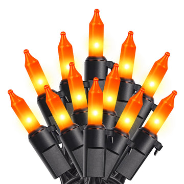 woohaha Orange Halloween Lights,25FT 100Count Halloween Mini String Lights