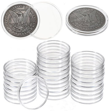 Hipiwe 39mm Coin Holder Air Tight Coin Capsule Case for Collectors, 30 PCS
