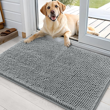 OLANLY Dog Door Mat for Muddy Paws 36x24, Super Absorbent Chenille Mud Mat