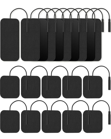 Nursal TENS Unit Replacement Pads, Reusable Self-Adhesive Electrodes Pads 20 Packs 2x2” 2x4”, Latex Free Pigtail TENS Pads, Compatible with TENS 7000, AUVON TENS, Etekcity, Nicwell Care Tens