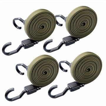 XSTRAP STANDARD 4 PCS 77 Inch Flat Bungee Cords with Hooks