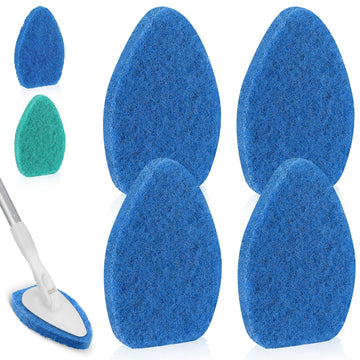 Baderke 4 Pcs Tub Tile Scrubber Cleaning Brush Pad (Without Handle), Blue