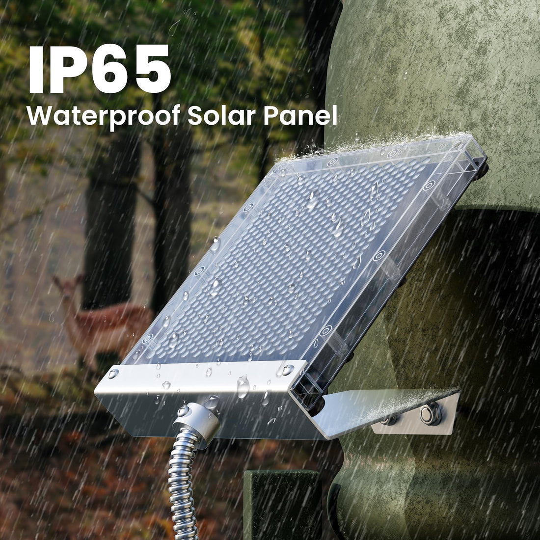 POWOXI 12V 1.7w Deer Feeder Solar Panel with Waterproof & Bracket